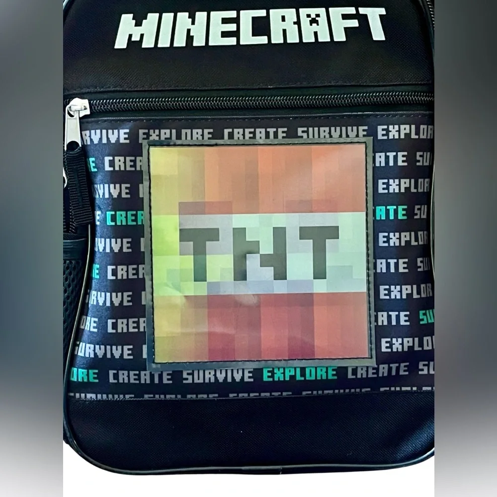 Minecraft Bioworld Backpack Creeper & TNT Print NWOT